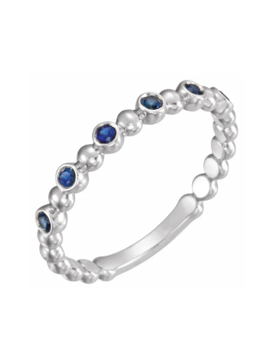 Blue sapphire store stackable ring